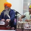 Religieuze muziek door Sikh muzikanten in de Gurdwara - 29 augustus 2018 - foto: Raf Bergans