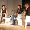 Saskia De Coster, Renate Dorrestein en Lieven Vandenhaute in gesprek - 18 augustus 2014 - foto: Raf Bergans